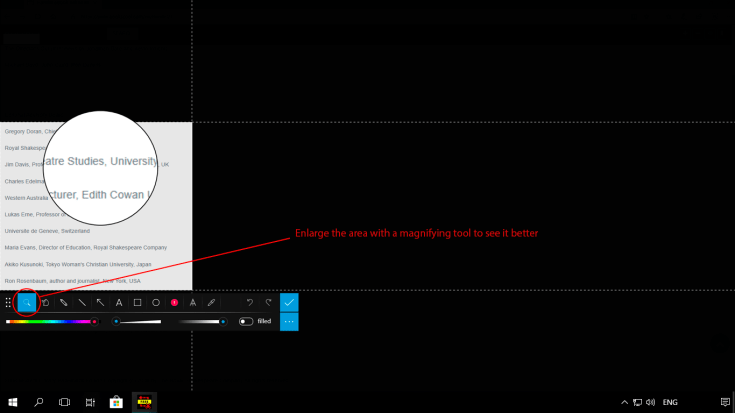 Magnifying tool will help view the selected areas better