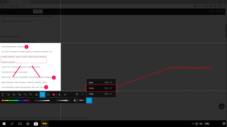 Use a wide range of tools to edit the screen captures