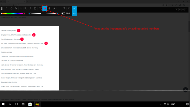 Circled numbers help point out the important info