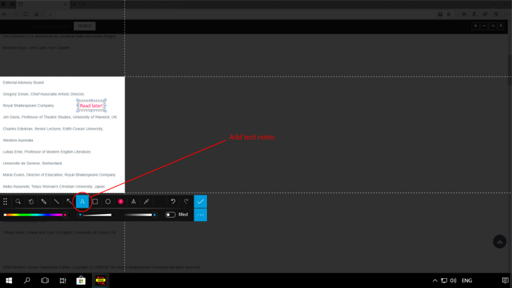 Add some text notes when capturing the screen