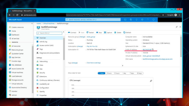 Make sure the correct public IP Address from your VM is inserted