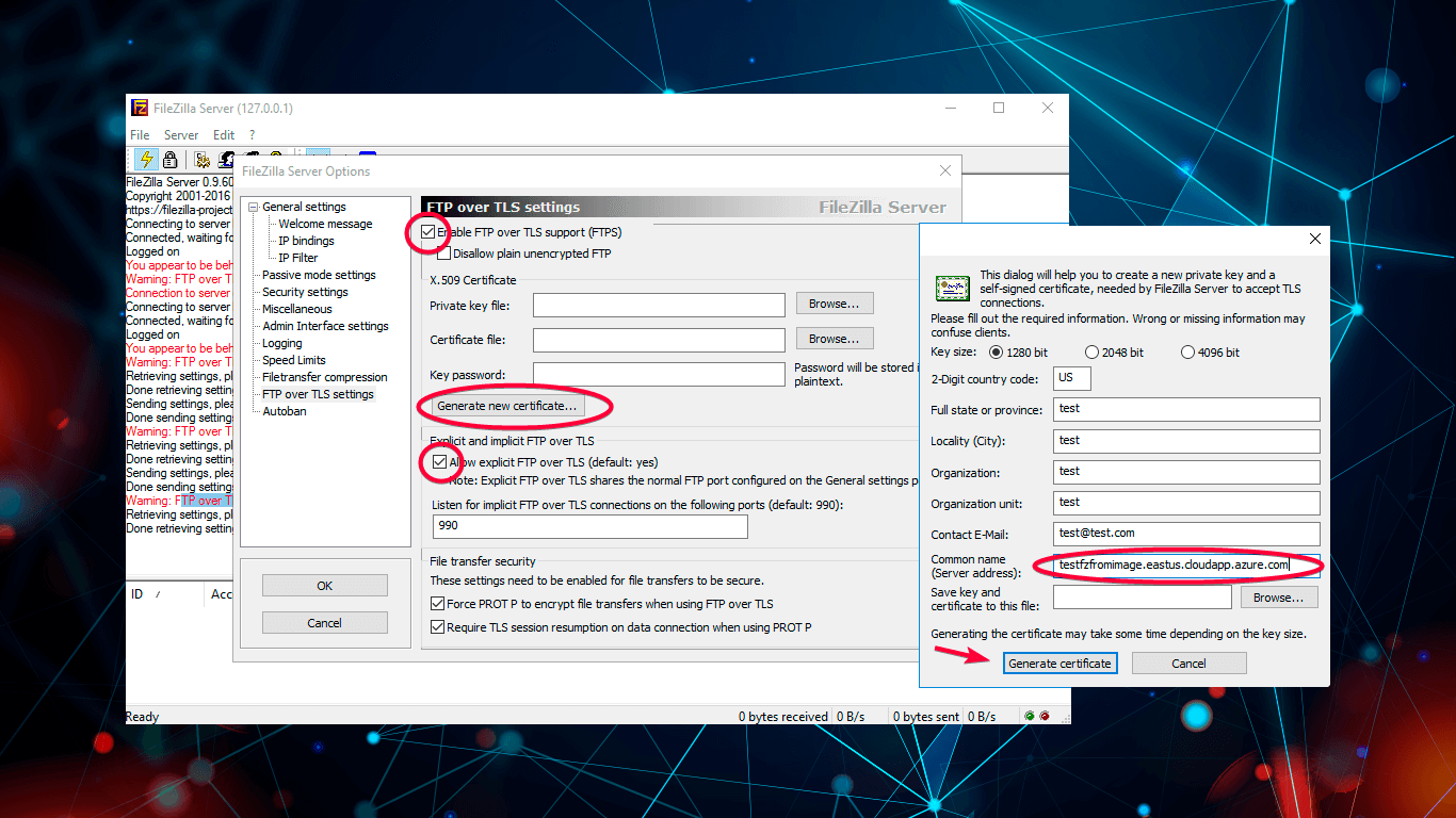 How to generate new certificate for TLS connections