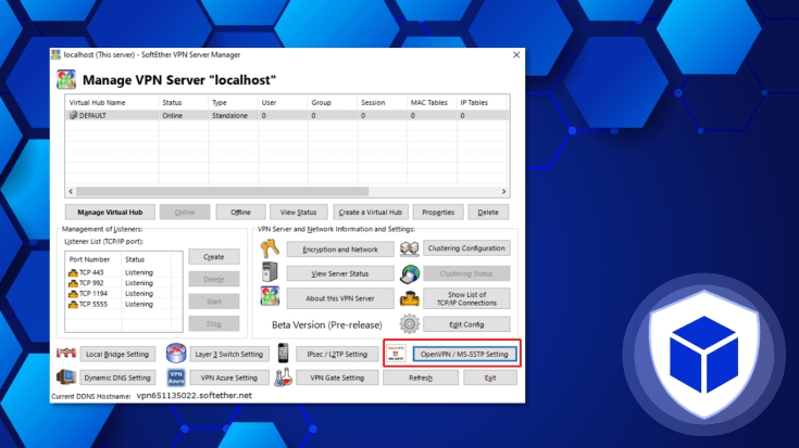 Create the configuration files in SoftEther VPN Server Manager